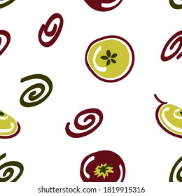 Seamless pattern. Apples. Vector illustration on a white background.