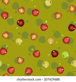 Seamless pattern of apples, vector illustration