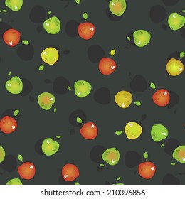 Seamless pattern of apples, vector illustration