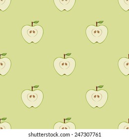 Seamless pattern with apples. Vector illustration