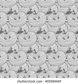 Seamless pattern of apples. Vector illustration background