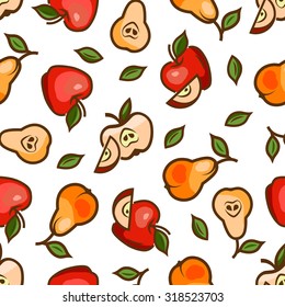 Seamless pattern with apples for your design. Vector illustration.