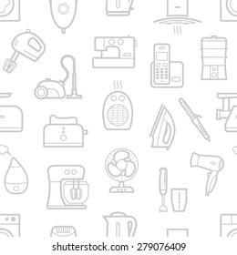 Seamless pattern of appliances and electronics icons