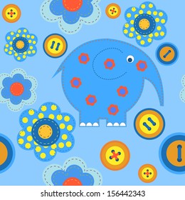 Seamless pattern with a applique fabric
