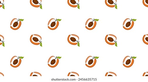 Patrón sin costuras con albaricoques. Para etiqueta, tela, diseño de la cubierta. Ilustración vectorial 