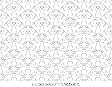 Seamless pattern with arabesque geometric and plant lines. Vintage elegant ornament vector illustration