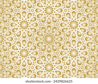 Seamless  pattern in arabesque mosaic Islamic art 