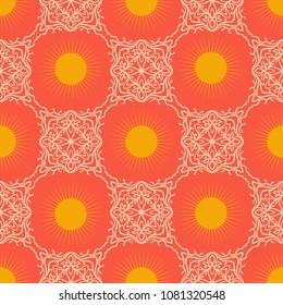 Seamless pattern with arabesques in retro style. Vector illustration.