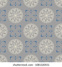 Seamless pattern with arabesques in retro style. Vector illustration.