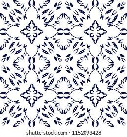 Seamless pattern with arabesques in retro style. Vector illustration.