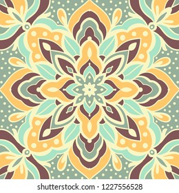 Seamless pattern with arabesques in retro style. Vector illustration.