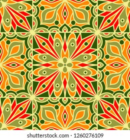 Seamless pattern with arabesques in retro style. Vector illustration.