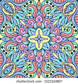 Seamless pattern with arabesques in retro style. Vector illustration.