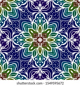 Seamless pattern with arabesques in retro style. Vector illustration.