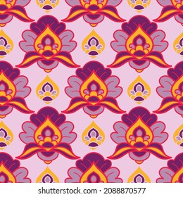 Seamless pattern with arabesques in retro style. Vector illustration.