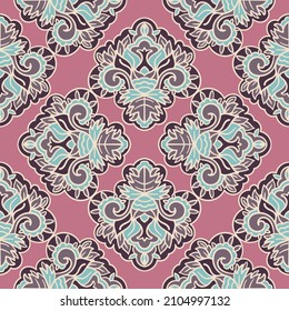 Seamless pattern with arabesques in retro style. Vector illustration.