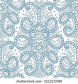 Seamless pattern with arabesques in retro style. Vector illustration.