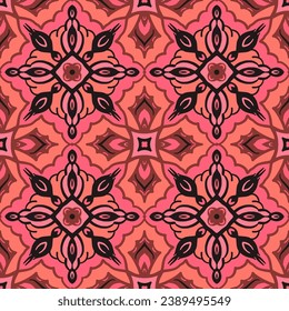 Seamless pattern with arabesques in retro style. Vector illustration.