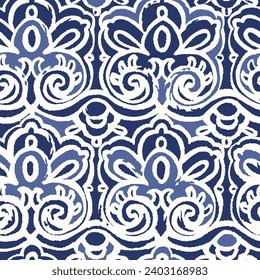Seamless pattern with arabesques in retro style. Vector illustration.