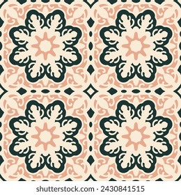 Seamless pattern with arabesques in retro style. Vector illustration.