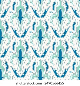 Seamless pattern with arabesques in retro style. Vector illustration.