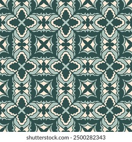 Seamless pattern with arabesques in retro style. Vector illustration.