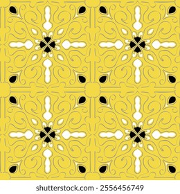 Seamless pattern with arabesques in retro style. Vector illustration.