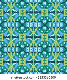 Seamless pattern in Arabian ikat style. Vector