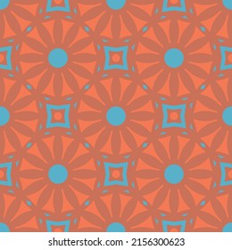 Patrón sin foco con ornamento geométrico árabe. Fondo de mosaico oriental abstracto de color vectorial