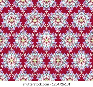 Seamless pattern in arabic or indian style. Arabesque mandala indian motif retro vintage