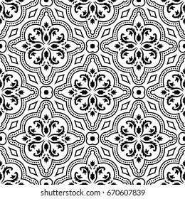 Seamless pattern of Arabic inspiration intricate and floral