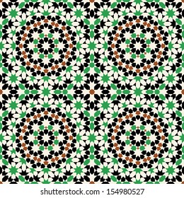 Seamless Pattern.  Arabic, islamic, colorful, traditional morocco background.