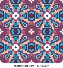 Seamless pattern of Arabic Majolica tiles
