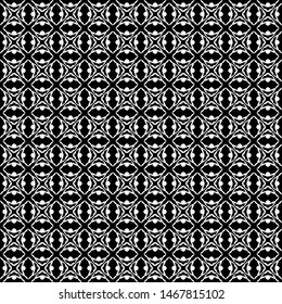 Seamless pattern. Arabic, oriental ornaments. White lines on a black background.