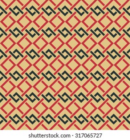 Seamless pattern in arabic style. Abstract textured background. Arabesque texture with the interlaced lines. Vector element of graphic design