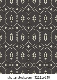 Seamless pattern in arabic style. Abstract islamic background. Traditional eastern texture with intersecting curving lines. Vector element of graphic design