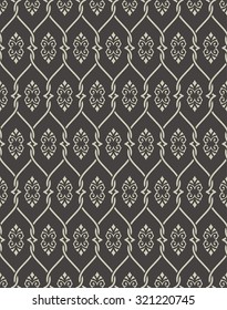 Seamless pattern in arabic style. Abstract islamic background. Traditional eastern texture with intersecting curving lines. Vector element of graphic design