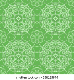 Seamless pattern in arabic style. Intersecting curved elegant lines and scrolls forming abstract floral ornament. Arabesque.