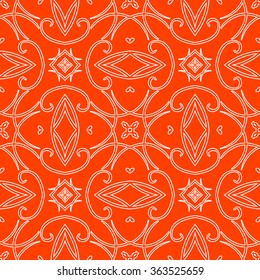 Seamless pattern in arabic style. Intersecting curved elegant lines and scrolls forming abstract floral ornament.