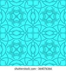 Seamless pattern in arabic style. Intersecting curved elegant lines and scrolls forming abstract floral ornament.