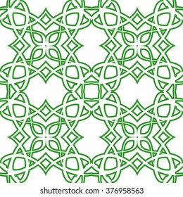 Seamless pattern in arabic style. Intersecting curved elegant lines and scrolls forming abstract floral ornament. Arabesque.