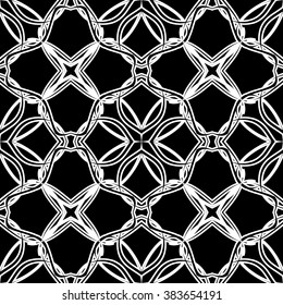 Seamless pattern in arabic style. Intersecting curved elegant lines and scrolls forming abstract floral ornament. Arabesque.