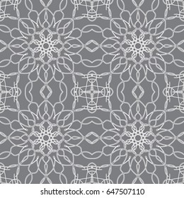 Seamless pattern in arabic style. Intersecting curved elegant lines and scrolls forming abstract floral ornament. Arabesque