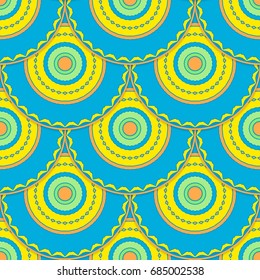 Seamless pattern in arabic style. Muslim, eastern, oriental colorful background. Vector illustration.