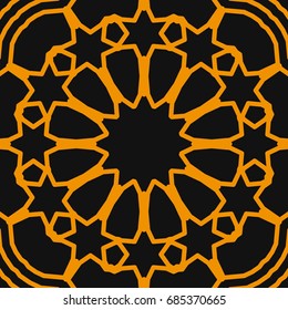 Seamless pattern in arabic style. Muslim, eastern, oriental colorful background. Vector illustration.