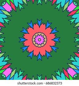 Seamless pattern in arabic style. Muslim, eastern, oriental colorful background. Vector illustration.