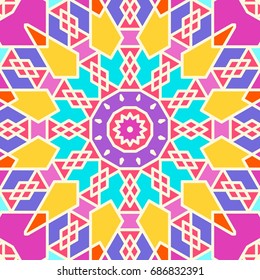 Seamless pattern in arabic style. Muslim, eastern, oriental colorful background. Vector illustration.