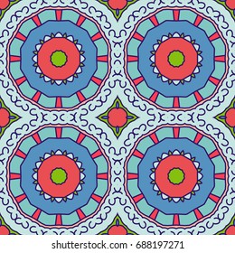 Seamless pattern in arabic style. Muslim, eastern, oriental colorful background. Vector illustration.
