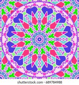 Seamless pattern in arabic style. Muslim, eastern, oriental colorful background. Vector illustration.