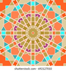 Seamless pattern in arabic style. Muslim, eastern, oriental colorful background. Vector illustration.